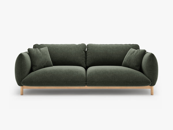 Scandinavian Style 3-Seater Sofa – Curved Wooden Frame Couch W208