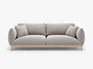 Scandinavian Style 3-Seater Sofa – Curved Wooden Frame Couch W208