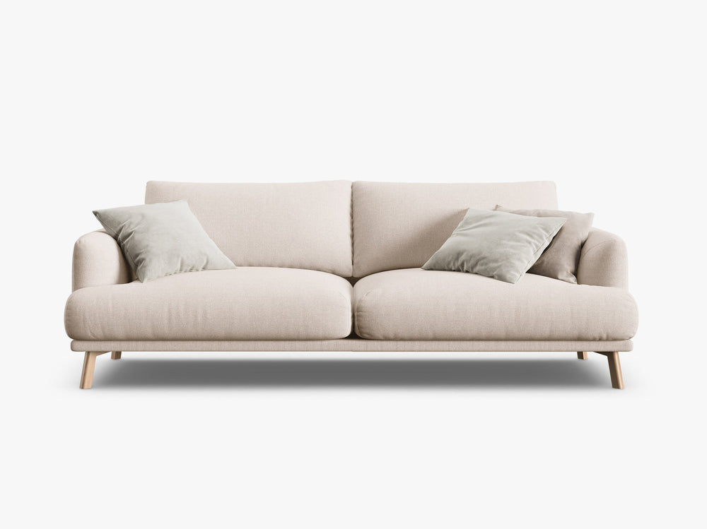 Modern 3-Seater Sofa – Minimalist Upholstered Couch with Wooden Legs W200