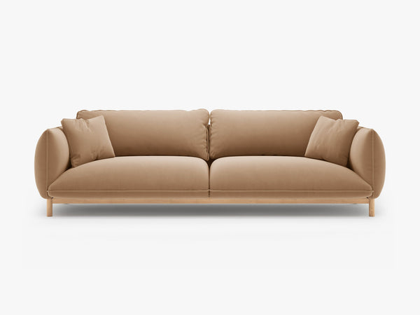 4-Seater Sofa with Curved Design – Deep Seating & Wooden Frame Detail W248