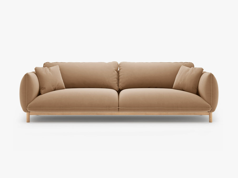 4-Seater Sofa with Curved Design – Deep Seating & Wooden Frame Detail W248