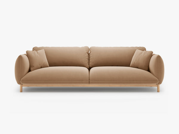 4-Seater Sofa with Curved Design – Deep Seating & Wooden Frame Detail W248