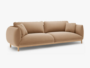 4-Seater Sofa with Curved Design – Deep Seating & Wooden Frame Detail W248