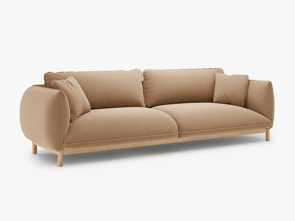 4-Seater Sofa with Curved Design – Deep Seating & Wooden Frame Detail W248