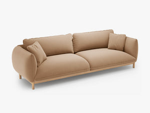 4-Seater Sofa with Curved Design – Deep Seating & Wooden Frame Detail W248