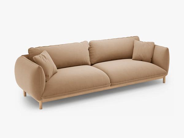 4-Seater Sofa with Curved Design – Deep Seating & Wooden Frame Detail W248