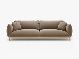 4-Seater Sofa with Curved Design – Deep Seating & Wooden Frame Detail W248