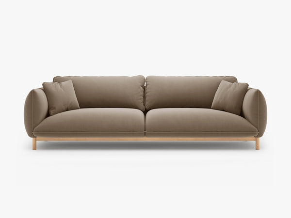 4-Seater Sofa with Curved Design – Deep Seating & Wooden Frame Detail W248