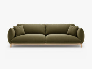 4-Seater Sofa with Curved Design – Deep Seating & Wooden Frame Detail W248