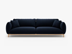 4-Seater Sofa with Curved Design – Deep Seating & Wooden Frame Detail W248