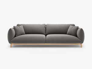4-Seater Sofa with Curved Design – Deep Seating & Wooden Frame Detail W248