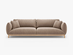 4-Seater Sofa with Curved Design – Deep Seating & Wooden Frame Detail W248