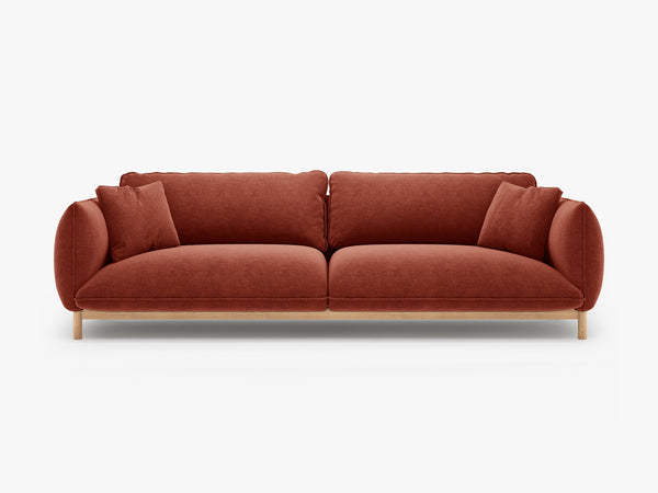 4-Seater Sofa with Curved Design – Deep Seating & Wooden Frame Detail W248