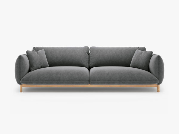 4-Seater Sofa with Curved Design – Deep Seating & Wooden Frame Detail W248