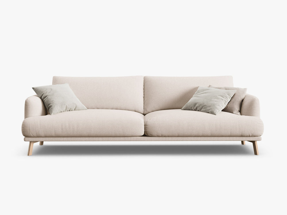 Modern 4-Seater Sofa – Minimalist Upholstered Couch with Wooden Legs W230