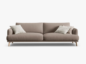 Modern 4-Seater Sofa – Minimalist Upholstered Couch with Wooden Legs W230