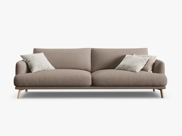 Modern 4-Seater Sofa – Minimalist Upholstered Couch with Wooden Legs W230