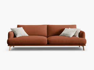 Modern 4-Seater Sofa – Minimalist Upholstered Couch with Wooden Legs W230