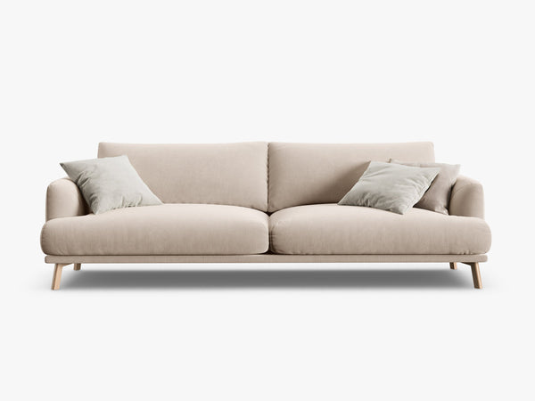 Modern 4-Seater Sofa – Minimalist Upholstered Couch with Wooden Legs W230