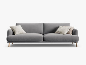 Modern 4-Seater Sofa – Minimalist Upholstered Couch with Wooden Legs W230