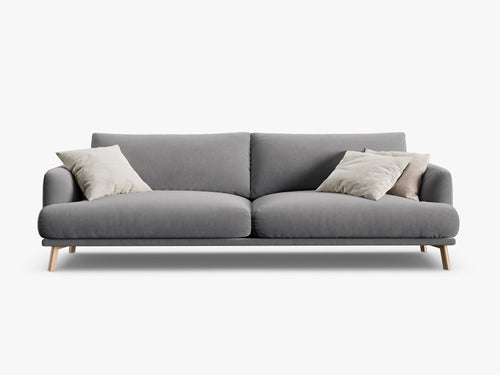 Modern 4-Seater Sofa – Minimalist Upholstered Couch with Wooden Legs W230