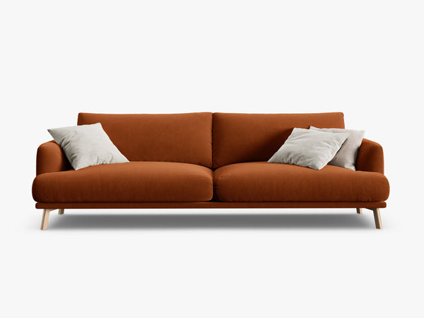 Modern 4-Seater Sofa – Minimalist Upholstered Couch with Wooden Legs W230