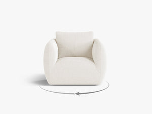 Swivel Armchair with Deep Seat & Curved Design