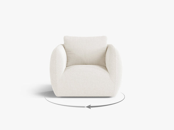 Swivel Armchair with Deep Seat & Curved Design