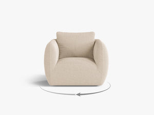 Swivel Armchair with Deep Seat & Curved Design