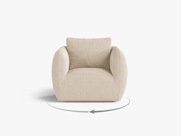 Swivel Armchair with Deep Seat & Curved Design