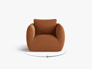 Swivel Armchair with Deep Seat & Curved Design