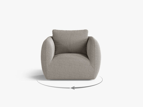 Swivel Armchair with Deep Seat & Curved Design