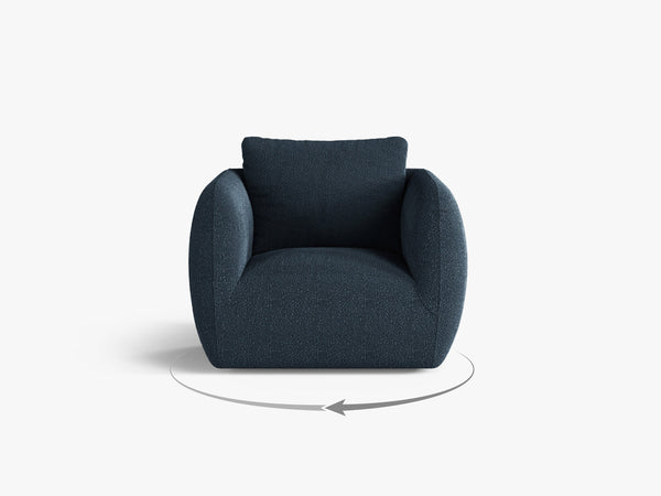 Swivel Armchair with Deep Seat & Curved Design
