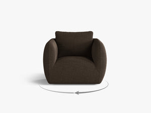 Swivel Armchair with Deep Seat & Curved Design