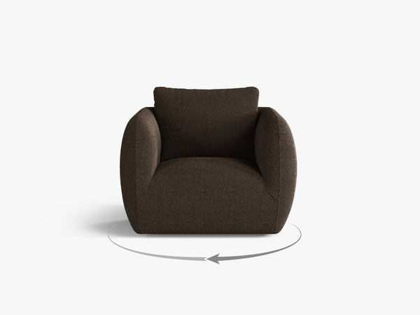 Swivel Armchair with Deep Seat & Curved Design