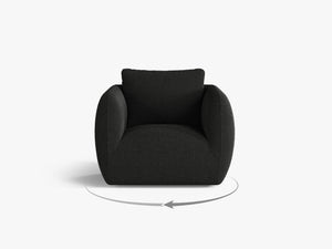 Swivel Armchair with Deep Seat & Curved Design