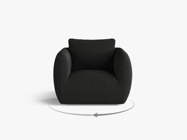 Swivel Armchair with Deep Seat & Curved Design
