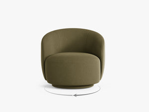 Modern Swivel Armchair – Curved Accent Chair with 360° Rotation