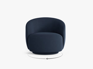 Modern Swivel Armchair – Curved Accent Chair with 360° Rotation