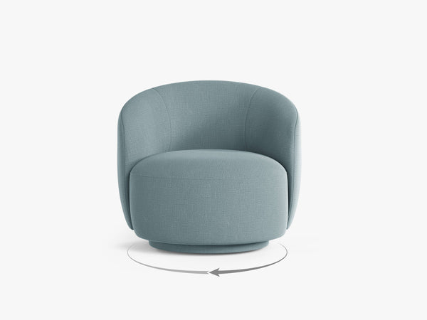Modern Swivel Armchair – Curved Accent Chair with 360° Rotation
