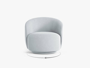 Modern Swivel Armchair – Curved Accent Chair with 360° Rotation