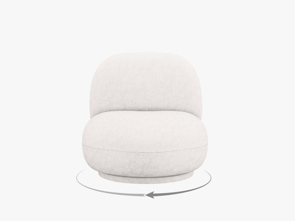 Modern Swivel Armchair – Compact Accent Chair with Bouclé Upholstery