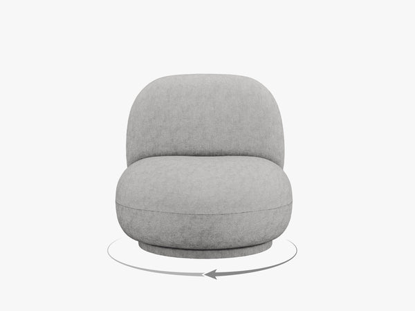 Modern Swivel Armchair – Compact Accent Chair with Bouclé Upholstery
