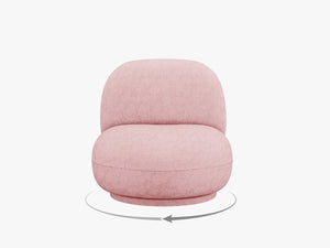 Modern Swivel Armchair – Compact Accent Chair with Bouclé Upholstery