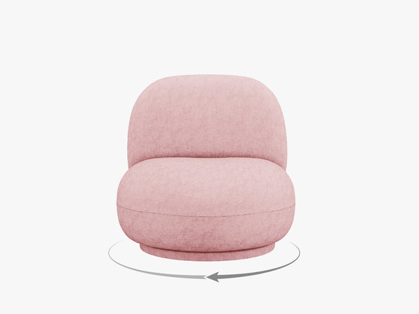 Modern Swivel Armchair – Compact Accent Chair with Bouclé Upholstery