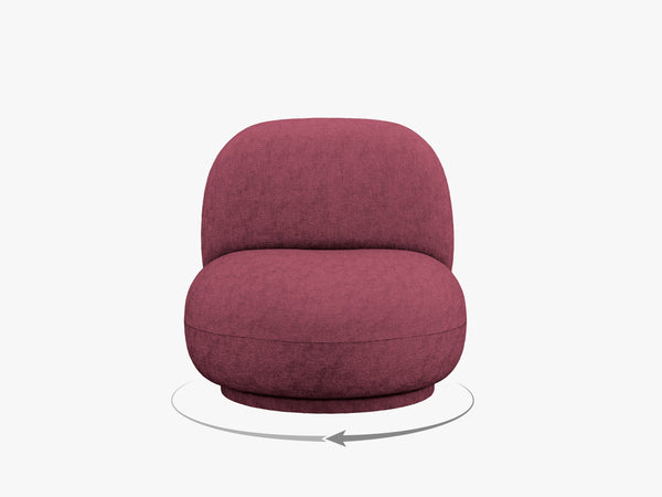 Modern Swivel Armchair – Compact Accent Chair with Bouclé Upholstery