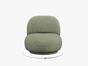 Modern Swivel Armchair – Compact Accent Chair with Bouclé Upholstery