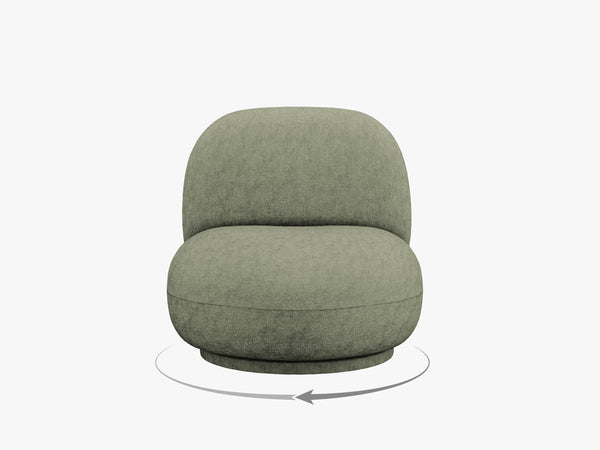 Modern Swivel Armchair – Compact Accent Chair with Bouclé Upholstery