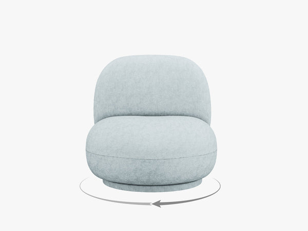 Modern Swivel Armchair – Compact Accent Chair with Bouclé Upholstery