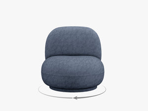 Modern Swivel Armchair – Compact Accent Chair with Bouclé Upholstery